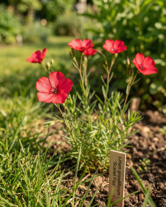 Scarlett Flax (Linum grandiflorum) – organic annual flower seeds from SeedsChoice