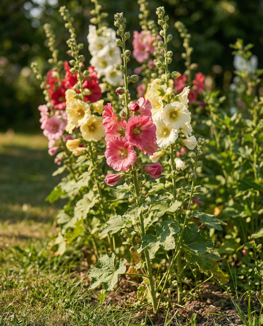 Hollyhock Summer Carnival (Alcea rosea) – annual seeds from SeedsChoice