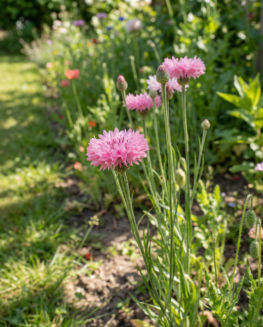 Cornflower Pink Ball (Centaurea cyanus) – annual flower seeds from SeedsChoice