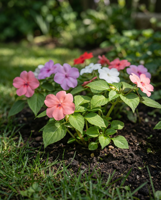 Busy Lizzie Baby Mixed (Impatiens walleriana) – annual flower seeds from SeedsChoice
