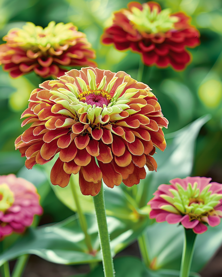 Queeny Red Lime seeds (Zinnia elegans) – annual