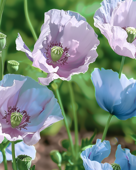 Poppy Flower Seeds Blue Annual Flowers 90 Cm Tall