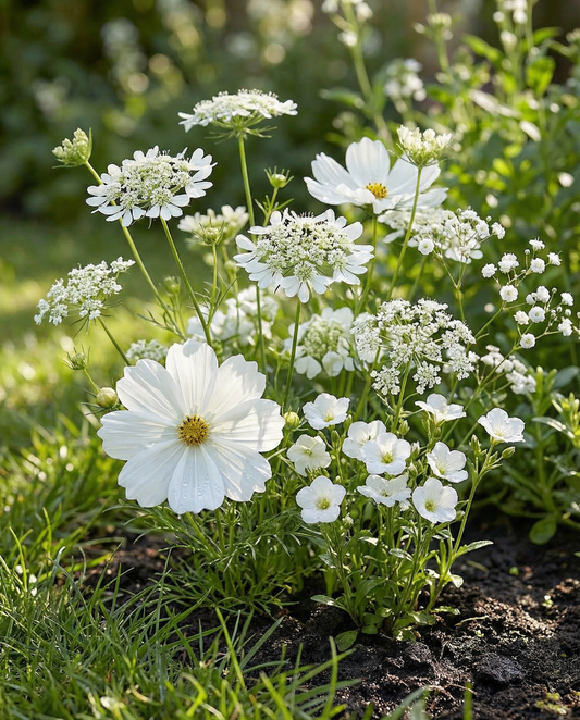 Summerflowers Sweet White Mix Blooms – annual flower seeds from SeedsChoice