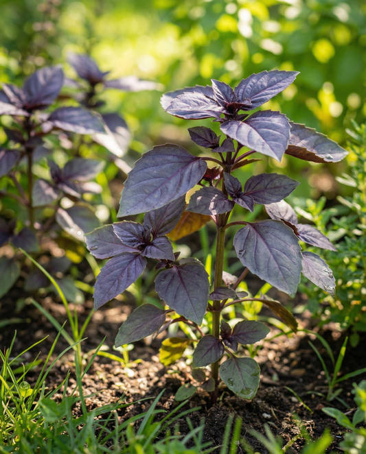 Basil Red Lizzy (Ocimum basilicum) – annual herb seeds from SeedsChoice