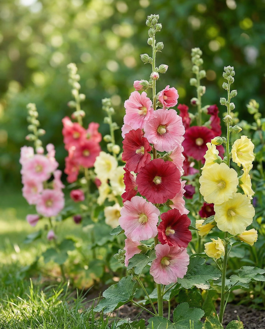 Hollyhock Summer Carnival (Alcea rosea) – annual seeds from SeedsChoice