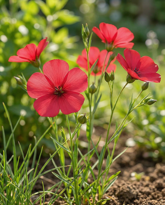 Scarlet Flax (Linum grandiflorum) – annual seeds from SeedsChoice