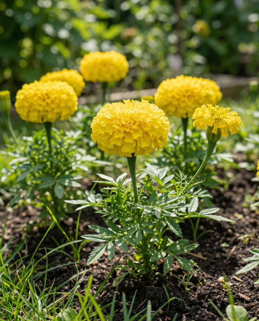 African Marigold Yellow Supreme (Tagetes erecta) – annual flower seeds from SeedsChoice