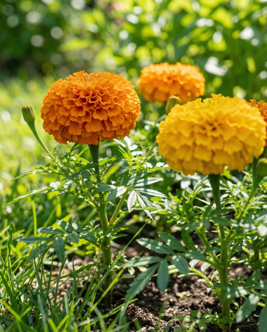African Marigold Sunset Giants Mix (Tagetes erecta) – annual flower seeds from SeedsChoice