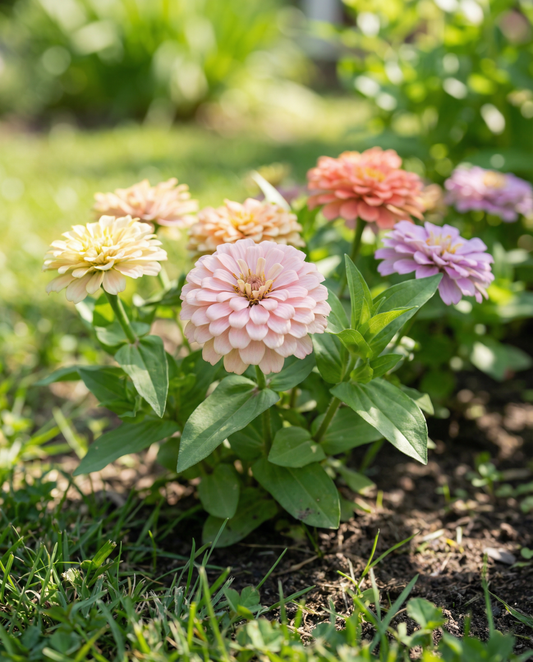 Thumbelina Dwarf Mixed (Zinnia elegans) – annual mix seeds from SeedsChoice