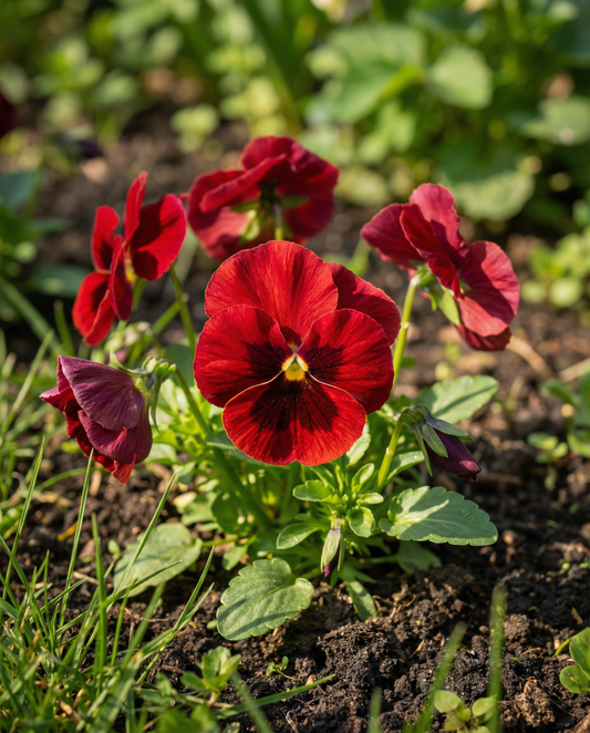 Pansy Red Wing (Viola wittrockiana) – biennial flower seeds from SeedsChoice