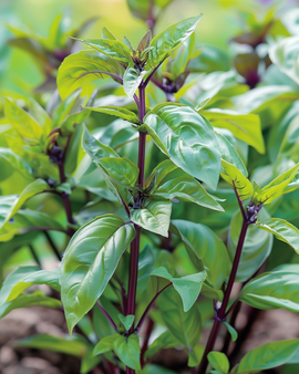 Sweet Basil Siam Queen Seeds Ocimum Basilicum Annual Herb